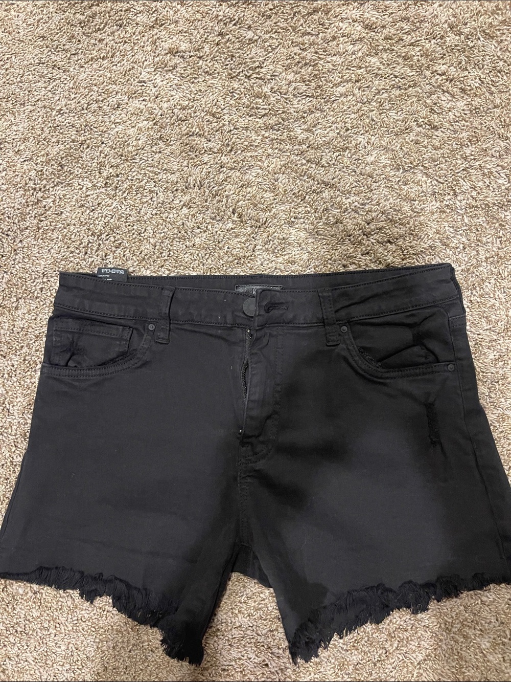 Womens Black Kut from the Kloth Denim Frayed Hem Shorts